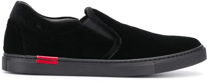 Asia velvet slip-on sneakers