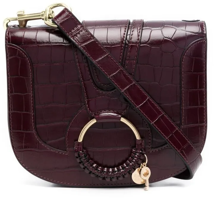 Hana crocodile-embossed shoulder bag