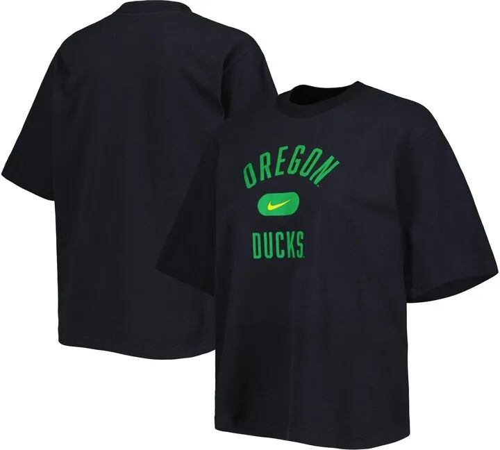Women's Nike Black Oregon Ducks Clean Team Boxy T-shirt