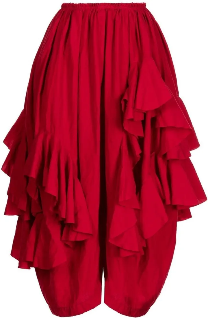 Ruffled Cropped Trousers