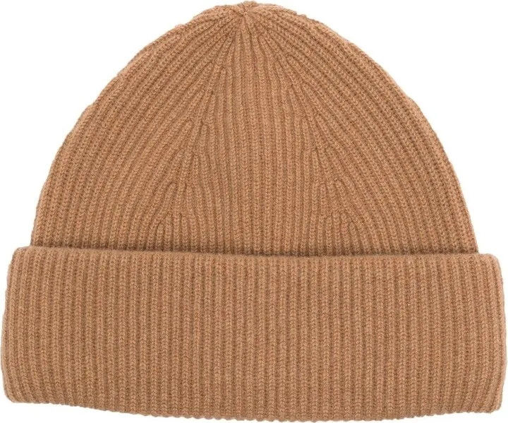 Cashmere Ribbed-Knit Beanie
