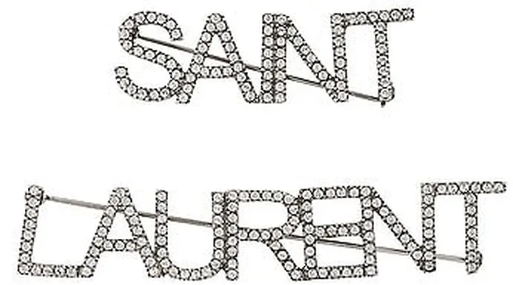 Saint Laurent Crystal Brooches in Metallic Silver