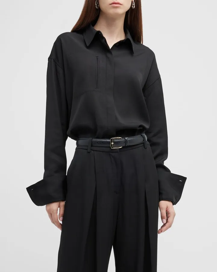 Patch-Pocket Collared Shirt