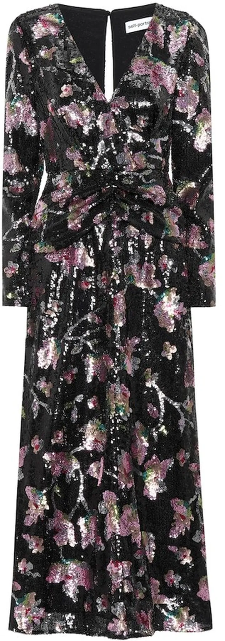 Floral sequined midi dress