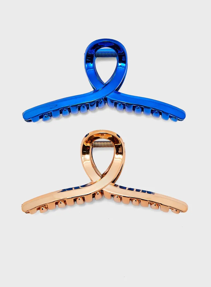 2Pack Metallic Hair Claw Clip