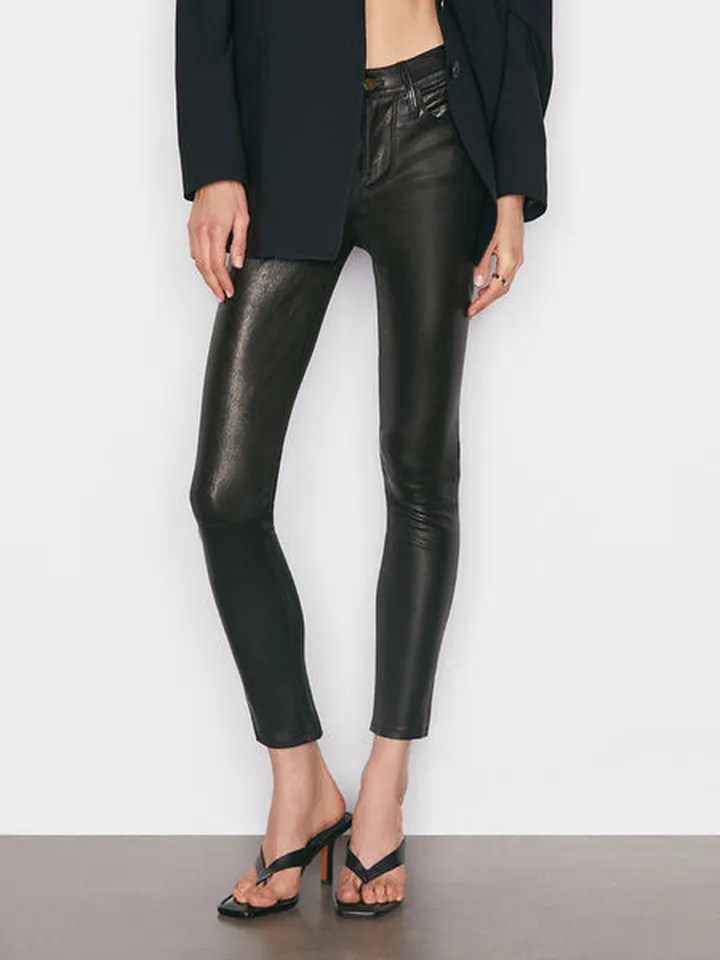 Le Skinny De Jeanne Leather Pant Washed Black