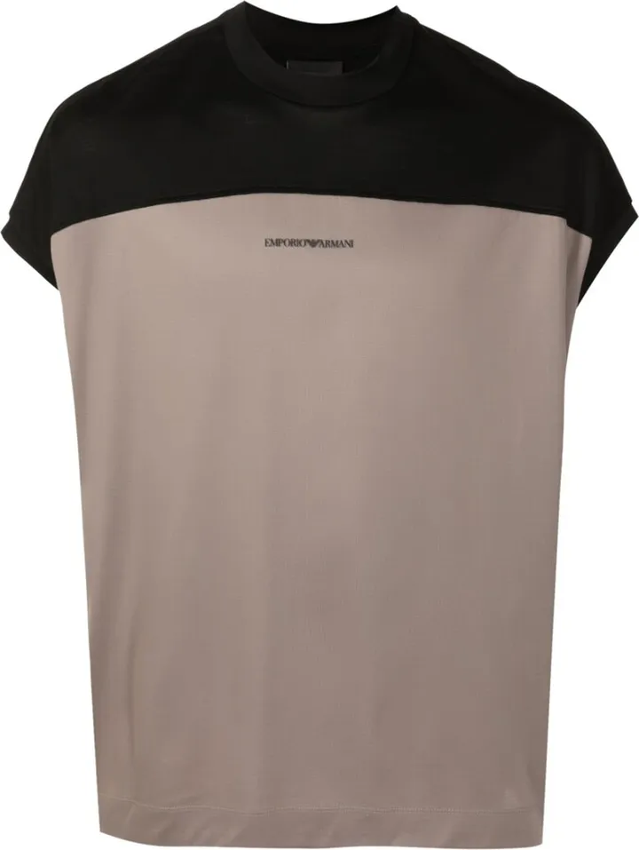 two-tone logo-print T-shirt