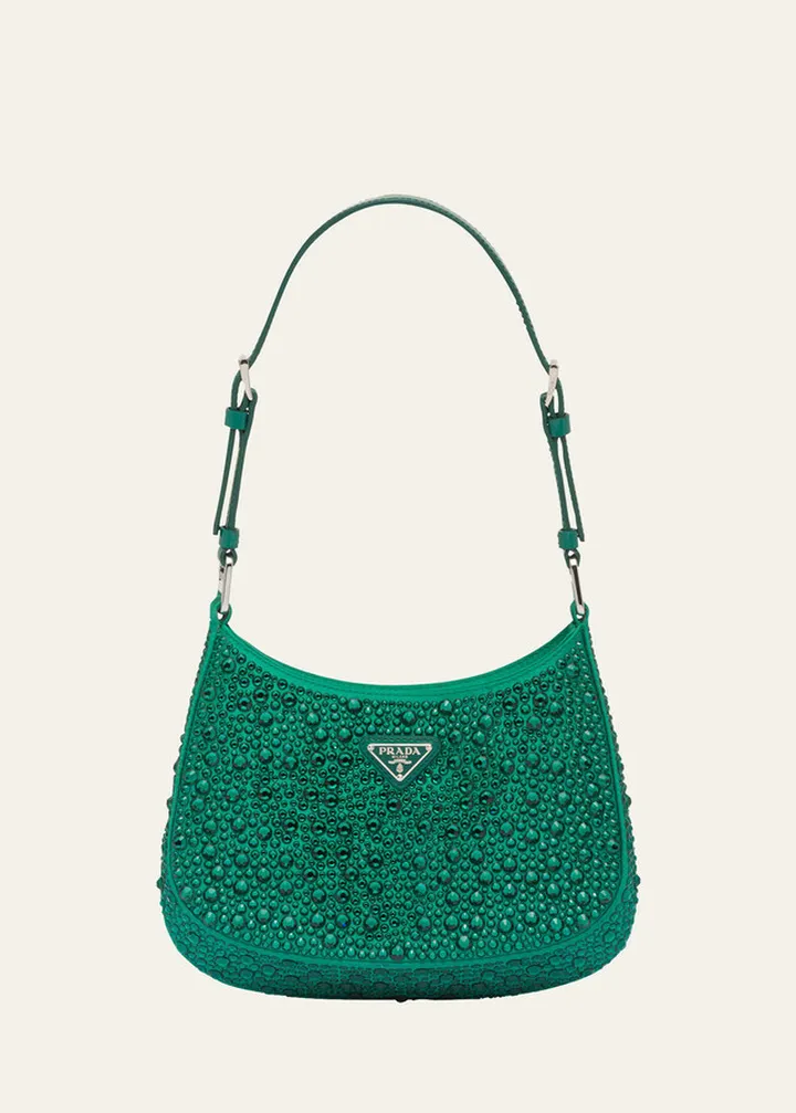 Cleo Crystal Logo Hobo Bag