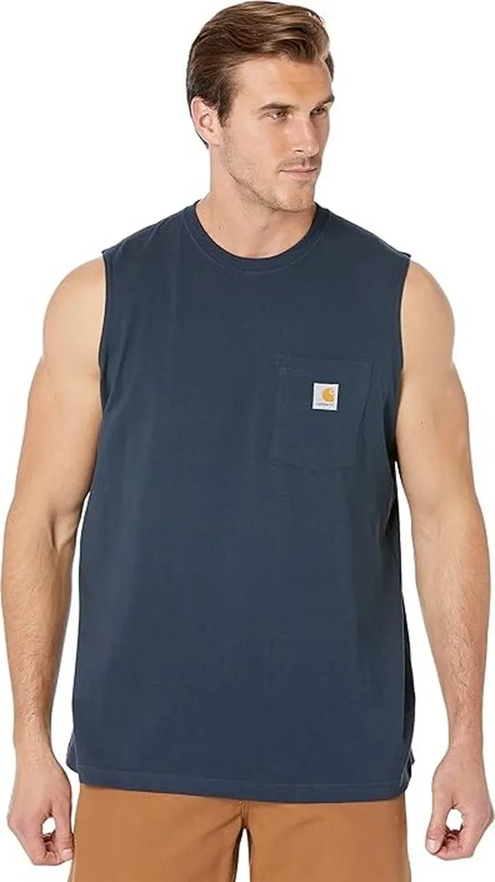 Carhartt Workwear Pocket Sleeveless T-Shirt (Navy) Men's T Shirt