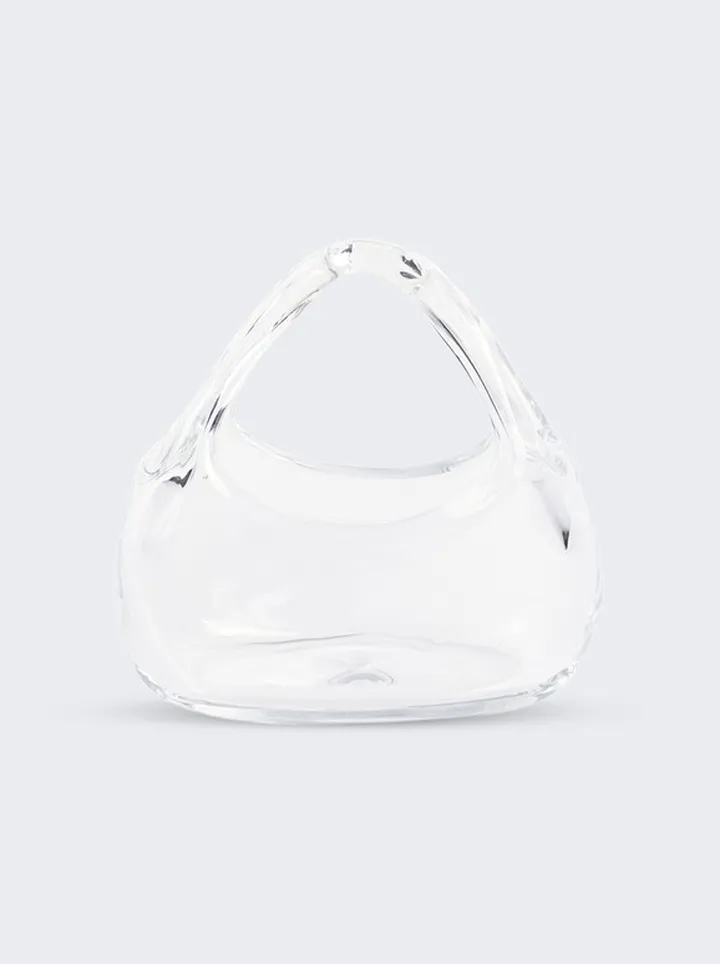 Glass Micro Baguette Swipe Bag Clear