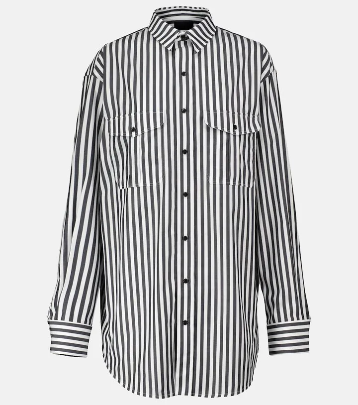 Striped cotton poplin shirt dress