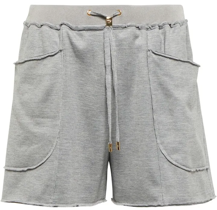 Silk and cotton drawstring shorts
