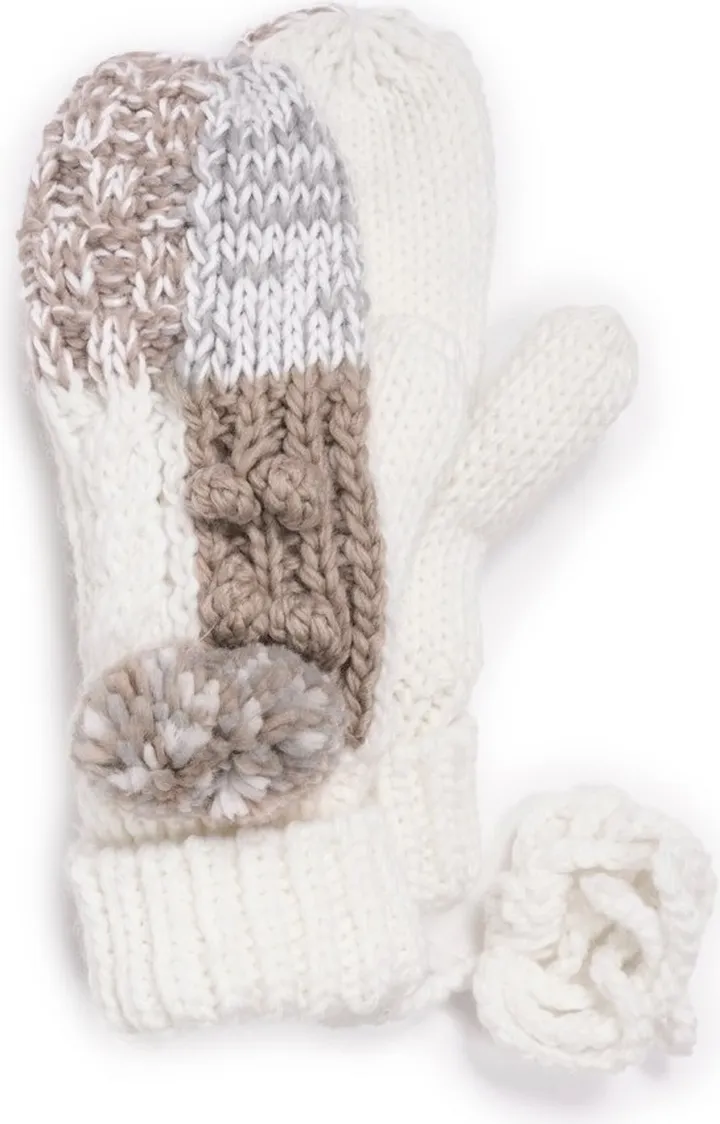 MUK LUKS Women's Patchwork Mittens-Neutral OS