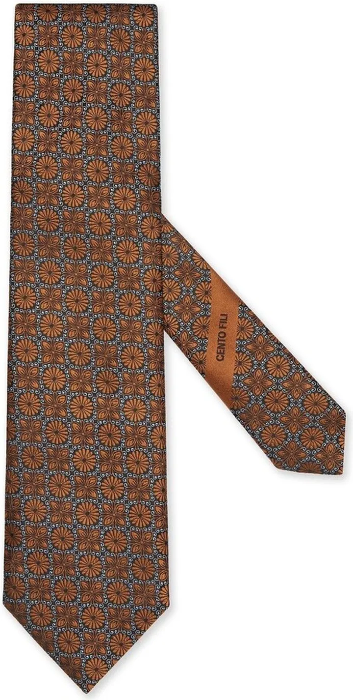 Floral-Pattern Jacquard Tie