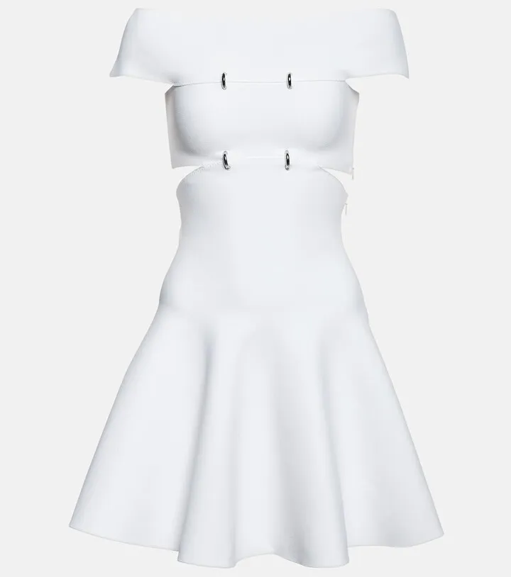 Off-shoulder cutout minidress