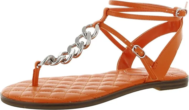 Brighty Womens Faux Leather Flip-Flop Thong Sandals