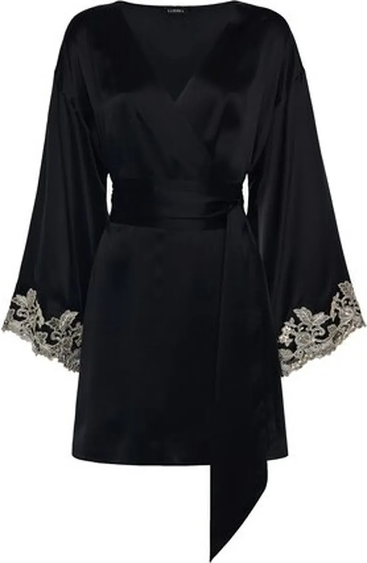 Silk satin short robe