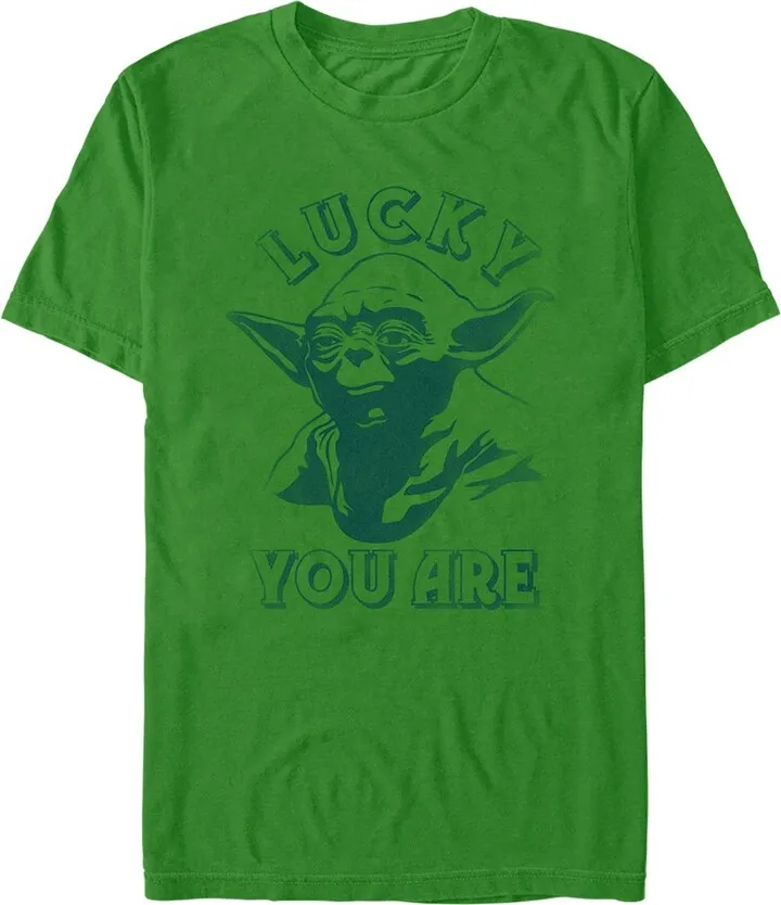 Men's Star Wars: The Empire Strikes Back Yoda Lucky You Are T-Shirt - Kelly Green - 2X Large