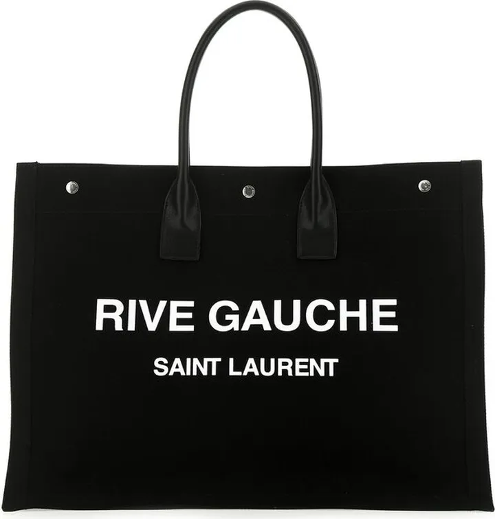 Saint Laurent Rive Gauche Logo Printed Tote Bag
