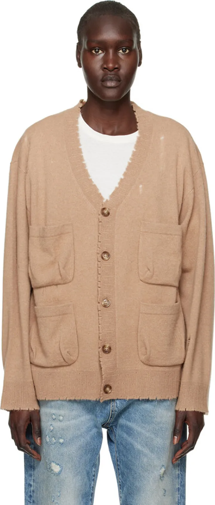 R13 Tan Multipocket Cardigan