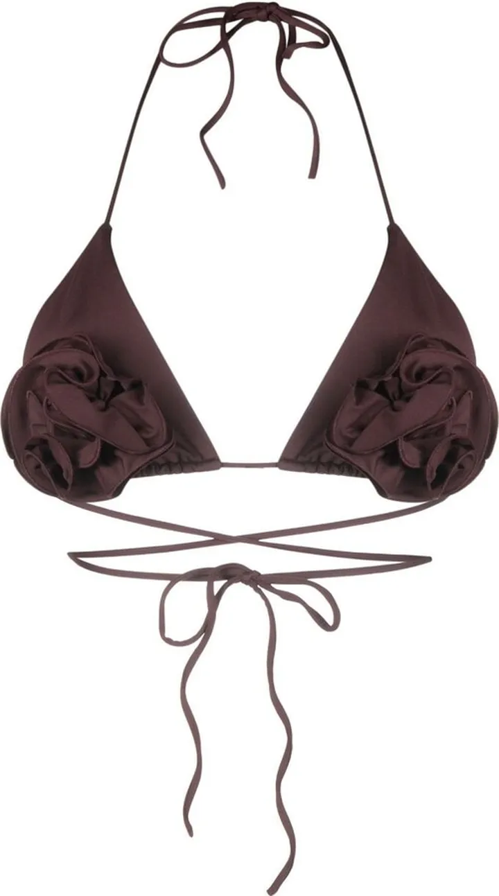 Floral Appliqué Bikini Top