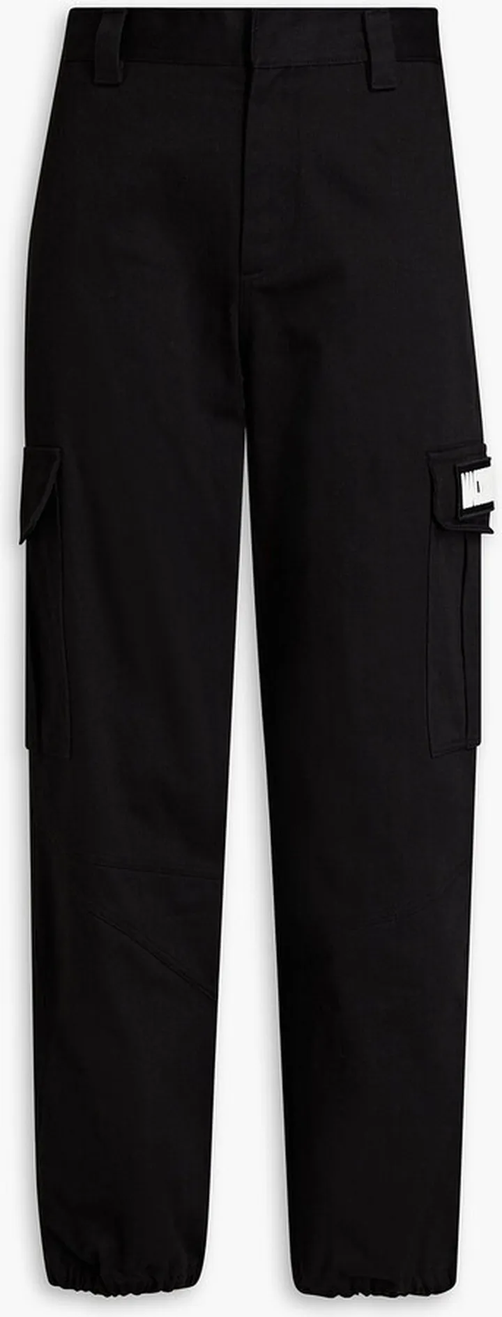 Appliquéd cotton-drill cargo pants