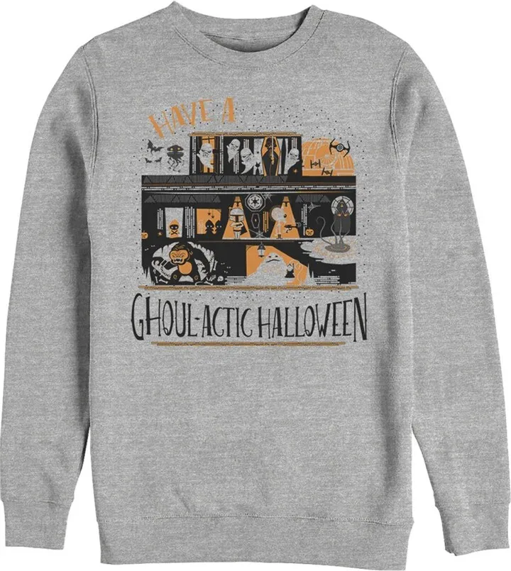 Men's Star Wars Halloween Ghoulactic Haunted House Sweatshirt - Athletic Heather - Small