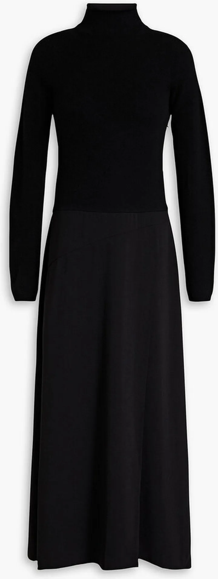 Cutout cady-paneled wool and cashmere-blend midi dress
