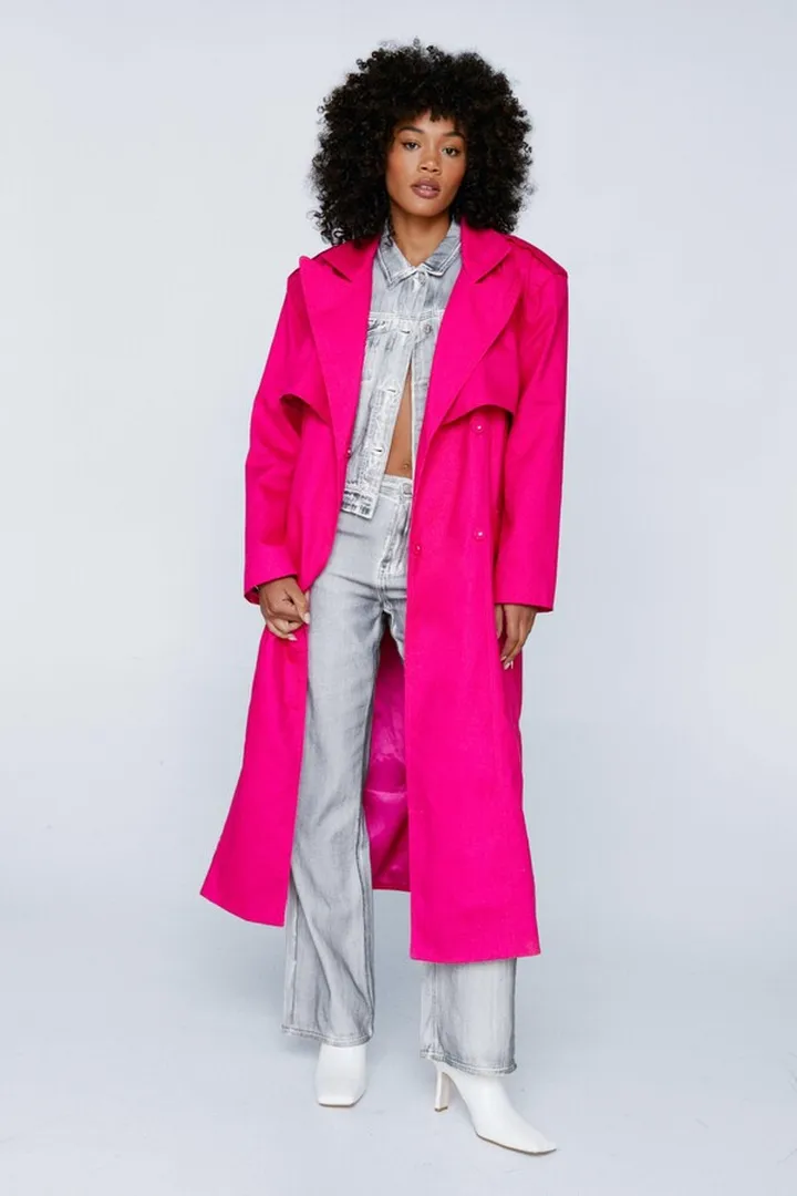 Nasty Gal Womens Extreme Shoulder Trench Coat
