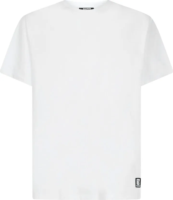 Balmain Logo Patch Crewneck T-Shirt