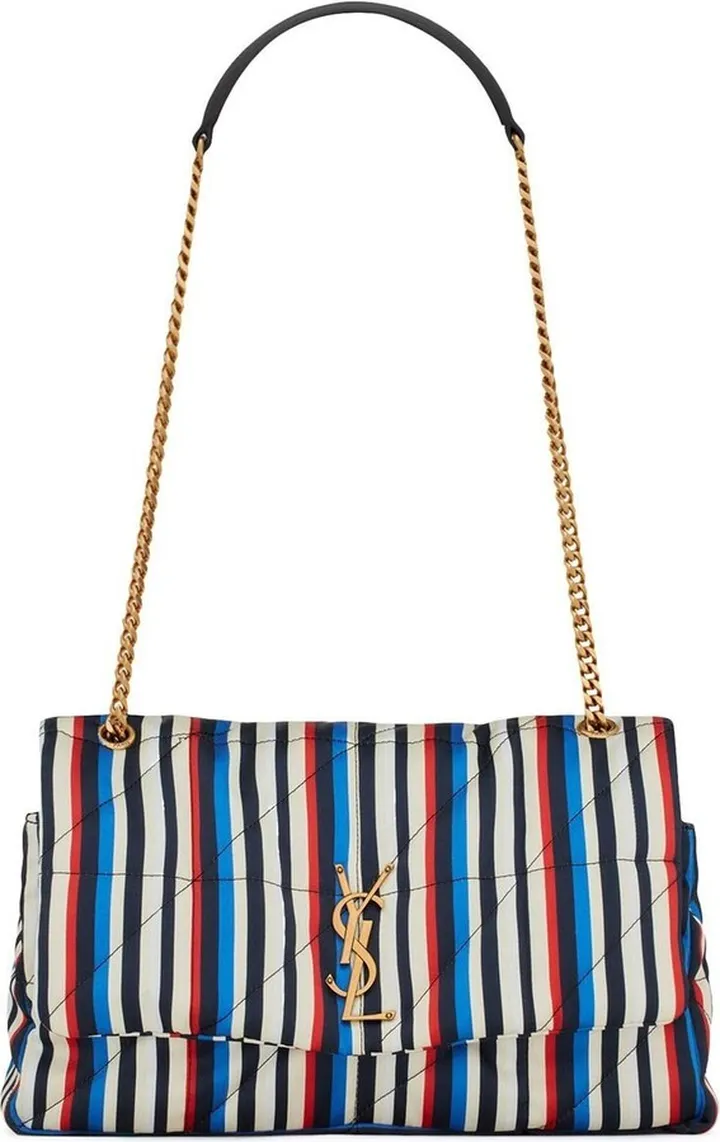 Striped Puffer Shoulder Bag