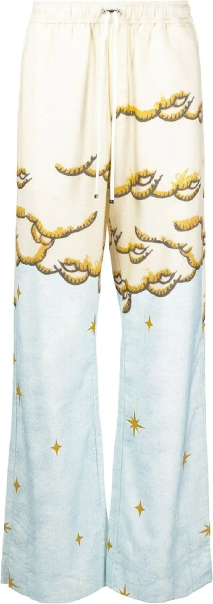 Sunscape-print flared trousers