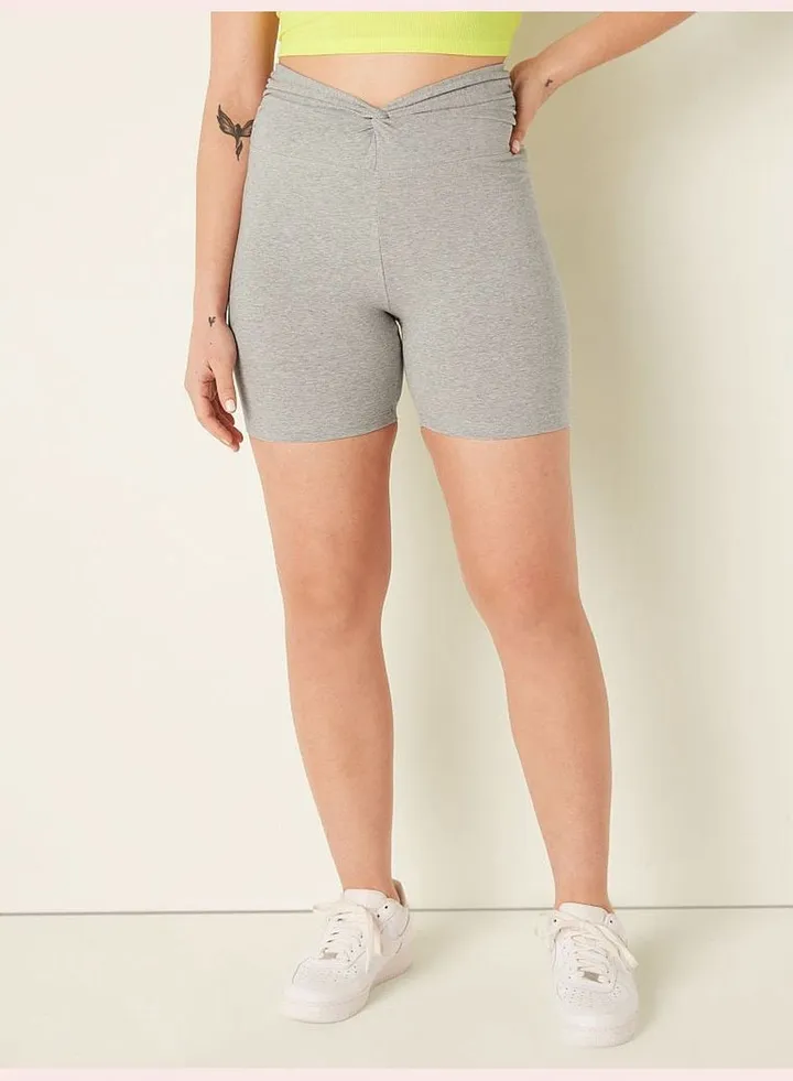 6" Cotton Twist Waist Biker Shorts