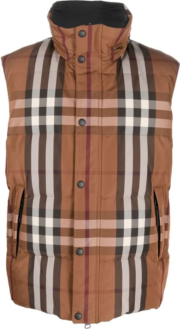 Vintage-Check padded gilet