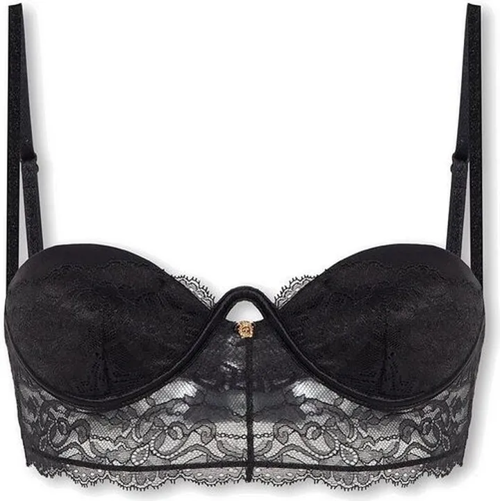 Versace Medusa Head Plaque Lace Bra