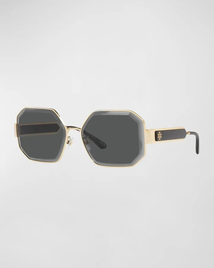 Geometric Square Mixed-Media Sunglasses