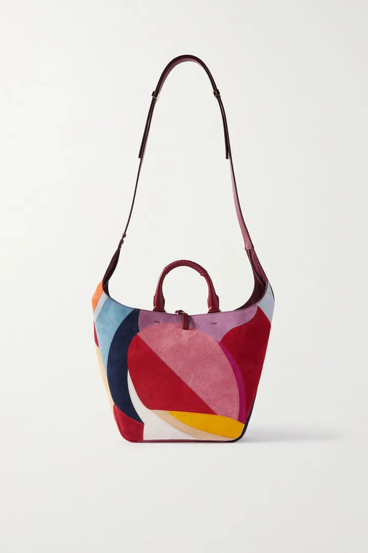 Chloé - Denervaud Patchwork Suede Shoulder Bag - Red