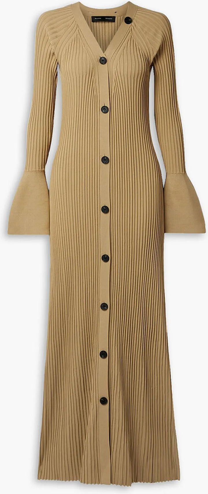 Ribbed-knit midi dress