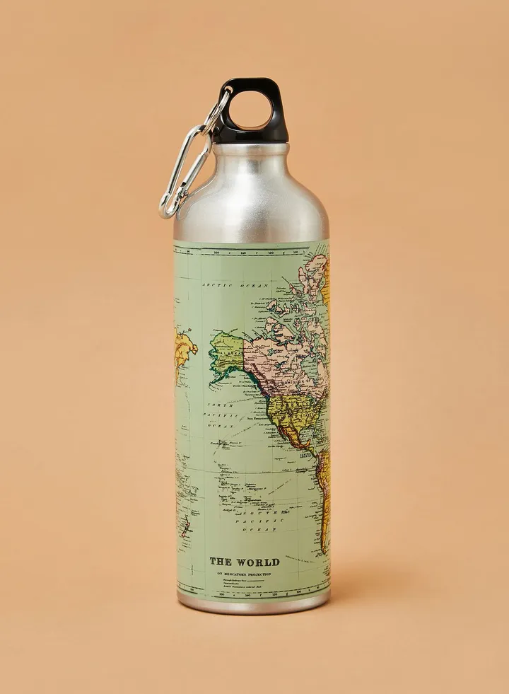 World Map Water Bottle