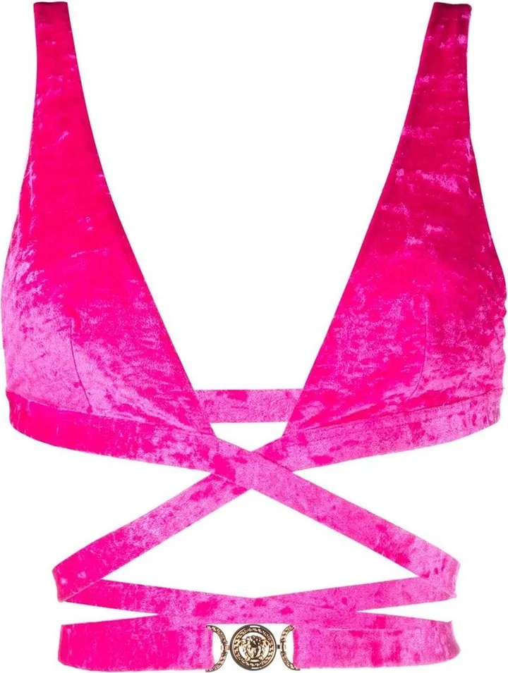Medusa plaque triangle bikini top