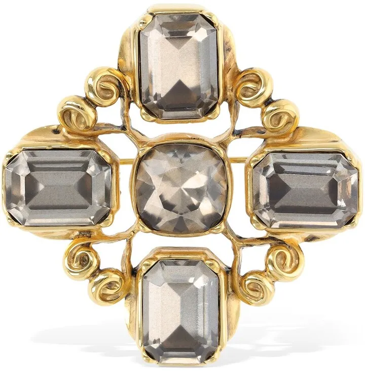 Baroque cross embellished brooch