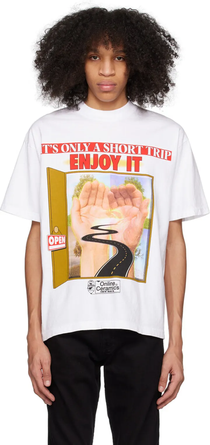 Online Ceramics White 'It's Only A Short Trip' T-Shirt