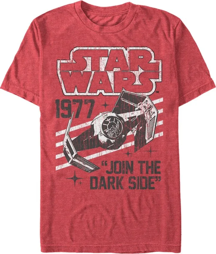 Men's Star Wars Darth Vader's TIE Fighter 1977 T-Shirt - Red Heather - Small