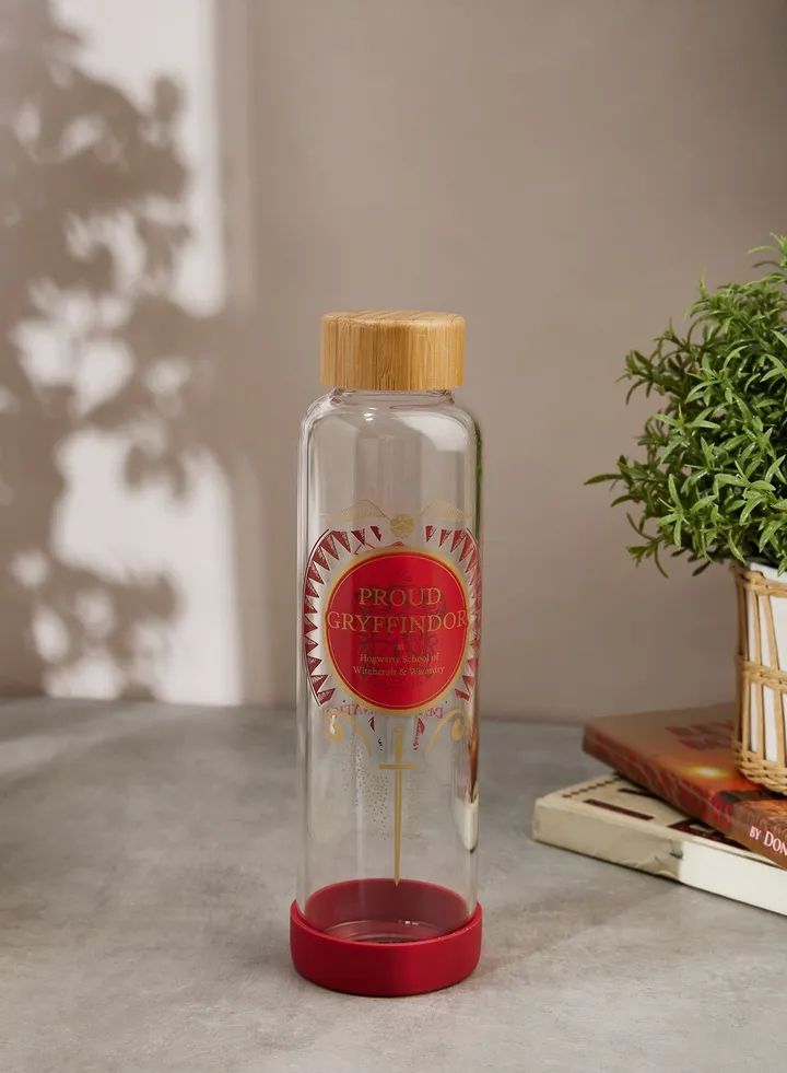 Harry Potter Gryffindor Glass Water Bottle 500Ml