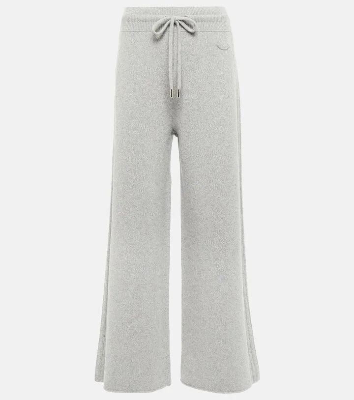 Cashmere-blend wide-leg sweatpants