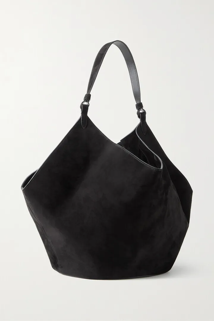 Khaite - Lotus Medium Suede Tote - Black