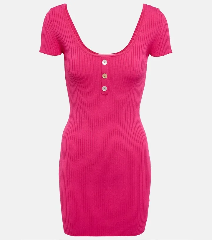 Saros ribbed-knit minidress