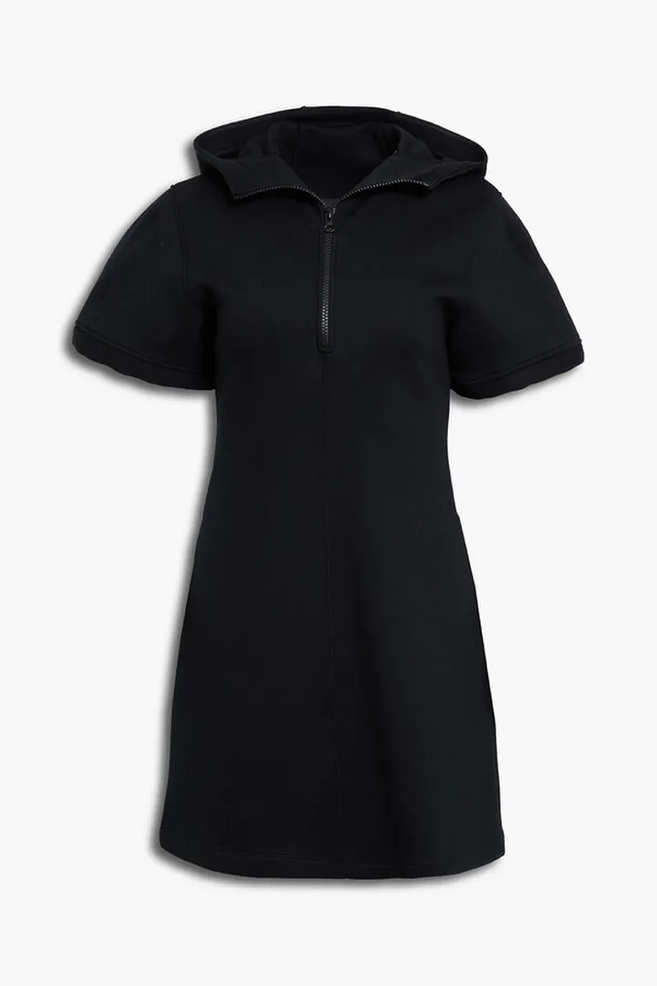 Neoprene hooded mini dress