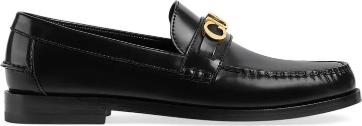 Logo-Plaque Leather Loafers