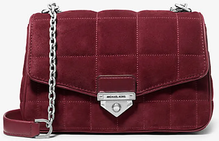 SoHo Large Quilted Suede Shoulder Bag